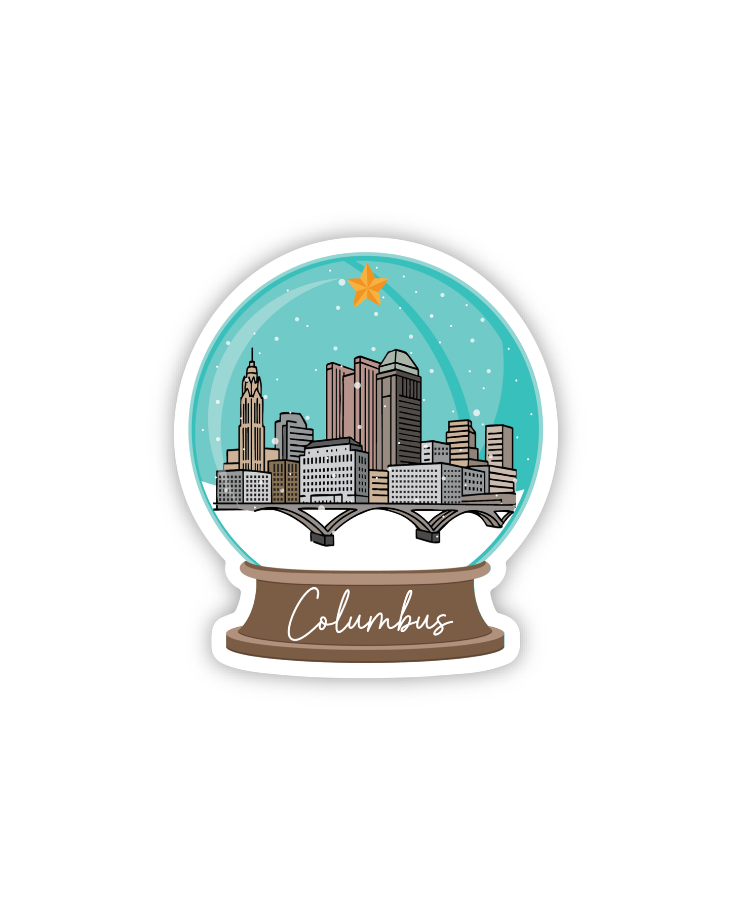 Columbus Snowglobe Magnet