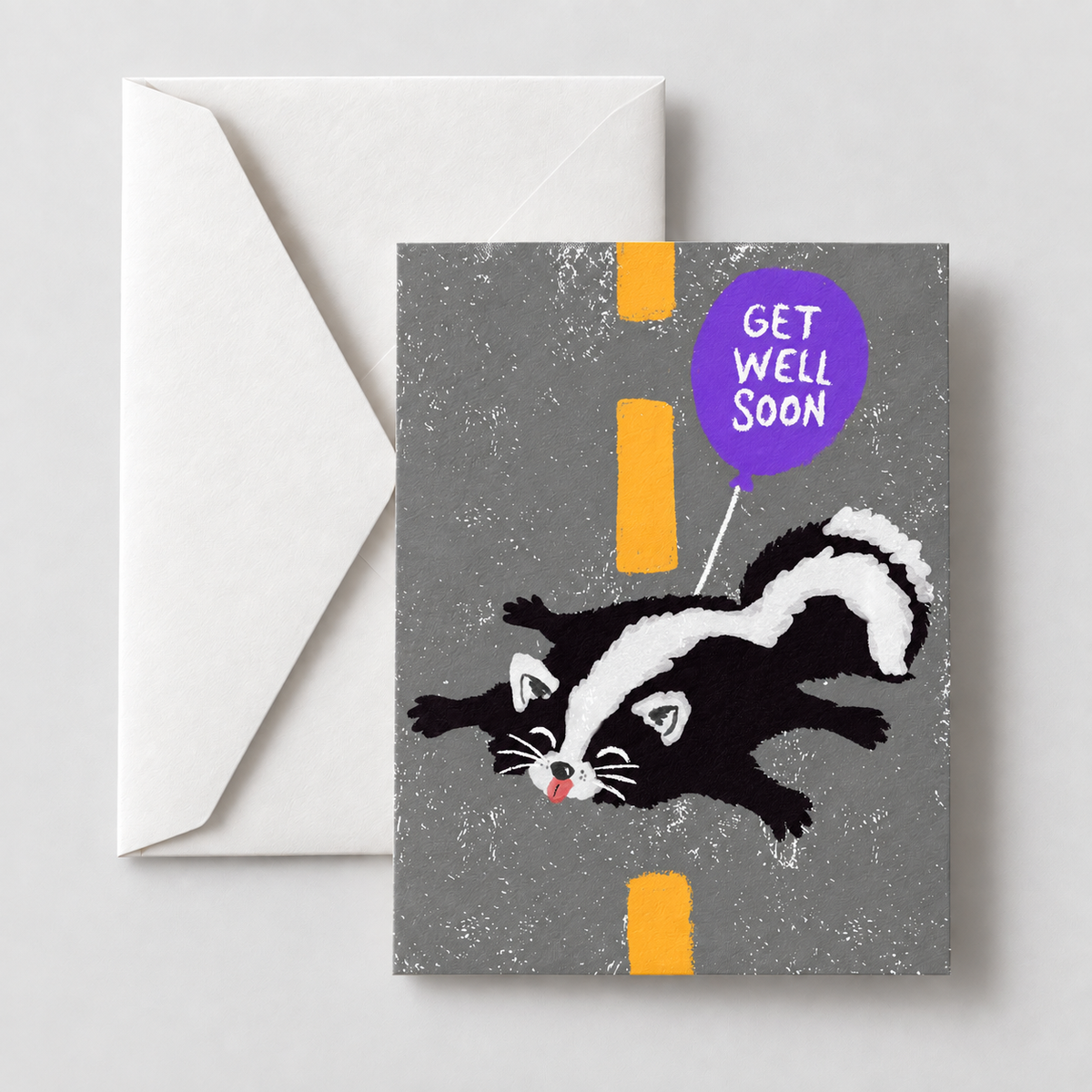 Get Well Soon Skunk Greeting Card
