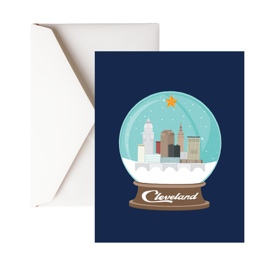 Cleveland Snowglobe Greeting Card