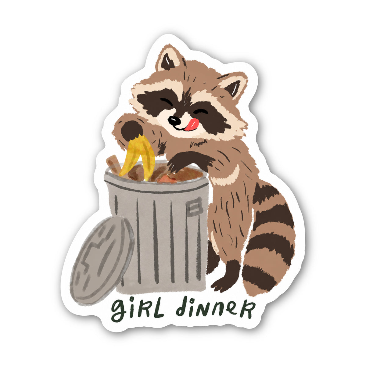 Girl Dinner Raccoon Sticker